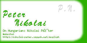 peter nikolai business card